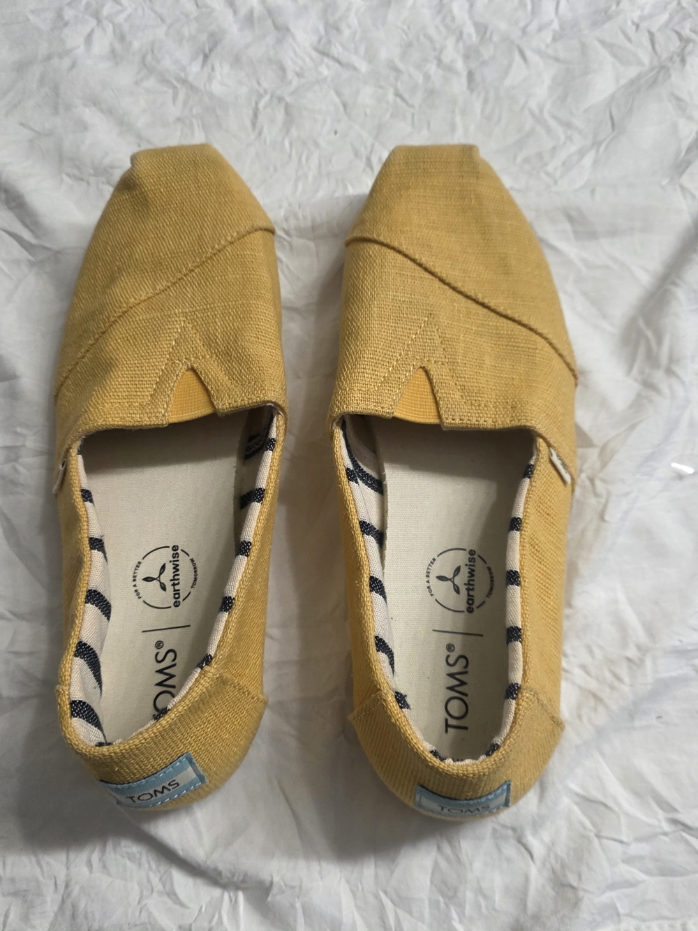 TOMS Mustard Yellow Canvas Slip-On Shoes Size 7